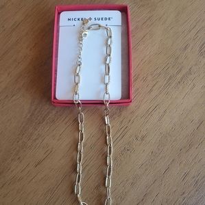 Nickel and suede necklace